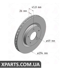 Тормозной диск Zimmermann 380211120 (аналог CHRYSLER 5105514AA)