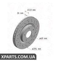 Гальмівний диск Zimmermann 380211152 (аналог CHRYSLER 5105514AA для JEEP COMPASS)