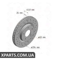 Гальмівний диск Zimmermann 380211152 (аналог CHRYSLER 5105514AA для JEEP COMPASS)