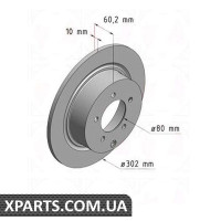 Гальмівний диск Coat Z 302x10 ZIMMERMANN 380211220 (аналог MITSUBISHI 4615A121)