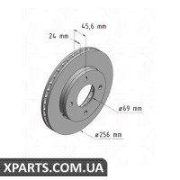 Гальмівний диск 256x24 ZIMMERMANN 380216620 (аналог MITSUBISHI 4605A068 для MITSUBISHI COLT)