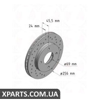 Гальмівний диск 256x24 ZIMMERMANN 380216652 (аналог MITSUBISHI 4605A068 для MITSUBISHI COLT)