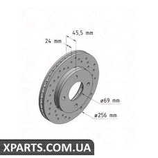 Тормозной диск 256x24  ZIMMERMANN 380216652 (аналог MITSUBISHI 4605A068 для  MITSUBISHI COLT)