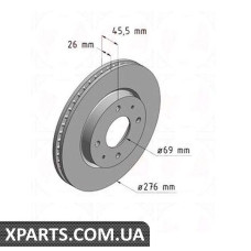 Гальмівний диск Zimmermann 380216820 (аналог MITSUBISHI MR510741 для MITSUBISHI LANCER)
