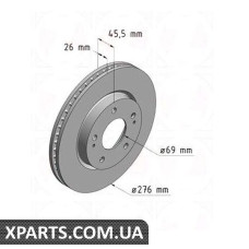 Гальмівний диск передній 276x26 ZIMMERMANN 380217020 (аналог MITSUBISHI MR493550 для MITSUBISHI Lancer 9 20)