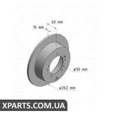 Гальмівний диск 262x10 ZIMMERMANN 380217120 (аналог MITSUBISHI MB895200 для MITSUBISHI OUTLANDER)