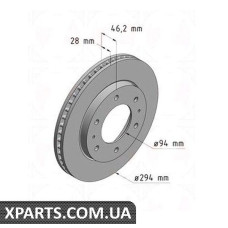 Гальмівний диск Zimmermann 380217220 (аналог FIAT 6000609712 для MITSUBISHI L200)