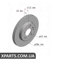 Гальмівний диск 284x22 ZIMMERMANN 400140520 (аналог MERCEDES BENZ 1244211612)