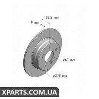 Гальмівний диск 278x9 ZIMMERMANN 400141220 (аналог CHRYSLER 05098065AA для Mercedes Benz W202W210)