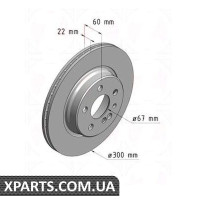Гальмівний диск 300x22 ZIMMERMANN 400142420 (аналог MERCEDES BENZ 1404230412 для Mercedes-Benz W140 S-Class 91-98)