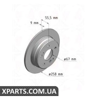 Гальмівний диск 258x9 ZIMMERMANN 400142720 (аналог MERCEDES BENZ 2024230012 для Mercedes-Benz W202 C-Class 93-00)