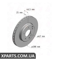 Гальмівний диск передній 288x25 ZIMMERMANN 400143520 (аналог MERCEDES BENZ 2104212412 для Mercedes-Benz W210 20-2420D-30D)