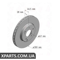 Гальмівний диск 300x28 ZIMMERMANN 400144320 (аналог CHRYSLER 5098064AA для Mercedes Benz C208R170W210 95-)
