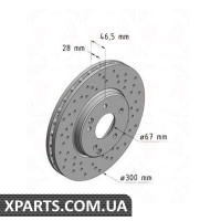 Диск гальмівний 300x28 ZIMMERMANN 400144352 (аналог CHRYSLER 5098064AA для Mercedes Benz W210 E-Class 95-02)