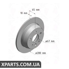 Тормозной диск 280x10  ZIMMERMANN 400144920 (аналог MERCEDES BENZ 6384230112 для  Mercedes Benz VITO 95-03)