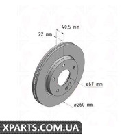 Гальмівний диск ZIMMERMANN 400360220 (аналог MERCEDES BENZ 1684210212 для Mercedes-Benz W168 A-Class 97-04)