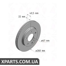 Гальмівний диск ZIMMERMANN 400360220 (аналог MERCEDES BENZ 1684210212 для Mercedes-Benz W168 A-Class 97-04)