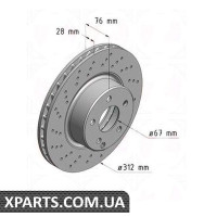 Гальмівний диск 312x28 ZIMMERMANN 400360720 (аналог MERCEDES BENZ 2204210912 для Mercedes-Benz W220 S-Class 98-05)