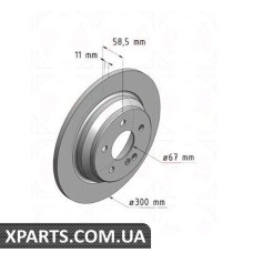 Гальмівний диск 300x11 ZIMMERMANN 400360820 (аналог MERCEDES BENZ 2204230112 для Mercedes-Benz W220 R)