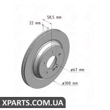 Гальмівний диск 300x22 ZIMMERMANN 400360920 (аналог MERCEDES BENZ 2204230212 для Mercedes-Benz W220 S-Class 98-06)