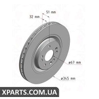 Гальмівний диск 345x32 ZIMMERMANN 400361220 (аналог MERCEDES BENZ 1634210312)