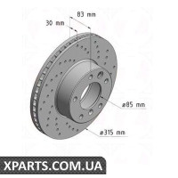 Гальмівний диск Sport/Coat Z 315x30 ZIMMERMANN 400361452 (аналог MERCEDES BENZ 4634210012)