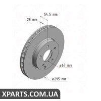 Гальмівний диск передній 295x28 ZIMMERMANN 400361820 (аналог MERCEDES BENZ 2114210712 для Mercedes-Benz W211 20/24/22CDI/27CDI 02)