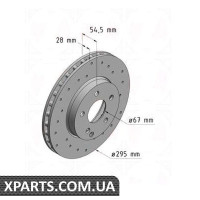 Гальмівний диск 295x28 ZIMMERMANN 400361852 (аналог MERCEDES BENZ 2114210712 для Mercedes-Benz W211 E-Class)