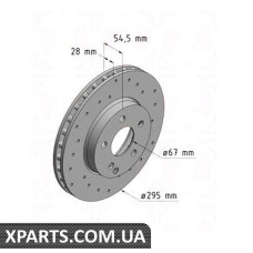 Тормозной диск 295x28  ZIMMERMANN 400361852 (аналог MERCEDES BENZ 2114210712 для  Mercedes Benz W211 E-Class)