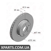 Гальмівний диск 312x28 ZIMMERMANN 400362020 (аналог MERCEDES BENZ 2114210912)