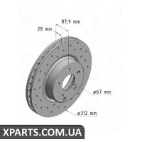 Гальмівний диск 312x28 ZIMMERMANN 400362052 (аналог MERCEDES BENZ 2114210912 для Mercedes-Benz W211 E-Class)