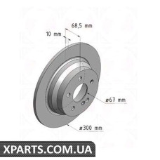 Тормозной диск 300x10 ZIMMERMANN 400362120 (аналог MERCEDES BENZ 2114230712)