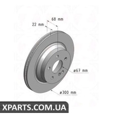 Тормозной диск 300x22 ZIMMERMANN 400362220 (аналог MERCEDES BENZ 2114230912)