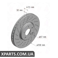 Гальмівний диск 330x32 ZIMMERMANN 400363220 (аналог MERCEDES BENZ 2204211812)