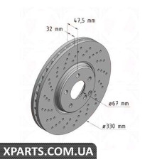 Тормозной диск 330x32 ZIMMERMANN 400363220 (аналог MERCEDES BENZ 2204211812)
