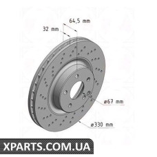 Диск гальмівний 330x32 ZIMMERMANN 400363752 (аналог MERCEDES BENZ 2114211012 для Mercedes Benz W211 E-Class)