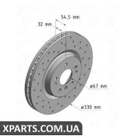 Гальмівний диск передній 330x32 ZIMMERMANN 400364852 (аналог MERCEDES BENZ 1644210412 для Mercedes-Benz ML164/R251 32-35 cdi 05-)