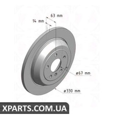 Гальмівний диск 330x14 ZIMMERMANN 400365020 (аналог MERCEDES BENZ 1644230512)