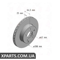 Гальмівний диск 288x25 ZIMMERMANN 400365220 (аналог MERCEDES BENZ 2044210012)
