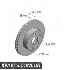 Тормозной диск 288x25 ZIMMERMANN 400365220 (аналог MERCEDES BENZ 2044210012)