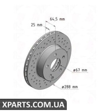 Тормозной диск 288x25  ZIMMERMANN 400365252 (аналог MERCEDES BENZ 2044210012 для  Mercedes Benz W204 C-Class)