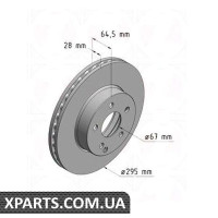 Гальмівний диск 295x28 ZIMMERMANN 400365320 (аналог MERCEDES BENZ 2044210712)