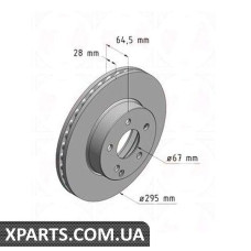 Тормозной диск 295x28 ZIMMERMANN 400365320 (аналог MERCEDES BENZ 2044210712)