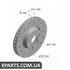 Тормозной диск 322x32  ZIMMERMANN 400365420 (аналог MERCEDES BENZ 2044211012 для  Mercedes Benz W204 C-Class)