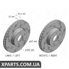 Тормозной диск Black Z 322x32 ZIMMERMANN 400365453 (аналог MERCEDES BENZ 2044211012)