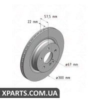 Диск гальмівний 300x22 ZIMMERMANN 400365720 (аналог MERCEDES BENZ 2044230712 для Mercedes Benz W204 C-Class)