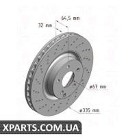 Гальмівний диск 335x32 ZIMMERMANN 400365920 (аналог MERCEDES BENZ 2214211012)