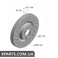 Гальмівний диск ZIMMERMANN 400366020 (аналог MERCEDES BENZ 2214210812 для Mercedes-Benz W221 S-Class)