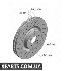 Тормозной диск   ZIMMERMANN 400366020 (аналог MERCEDES BENZ 2214210812 для  Mercedes Benz W221 S-Class)