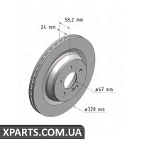 Гальмівний диск 320x24 ZIMMERMANN 400366120 (аналог MERCEDES BENZ 2214230412)